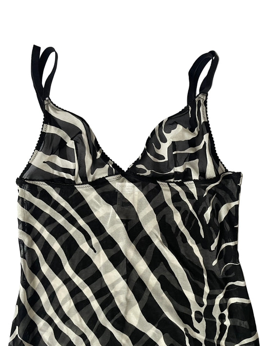 Vintage Zebra Print Dolce & Gabbana Sheer Mini Dress